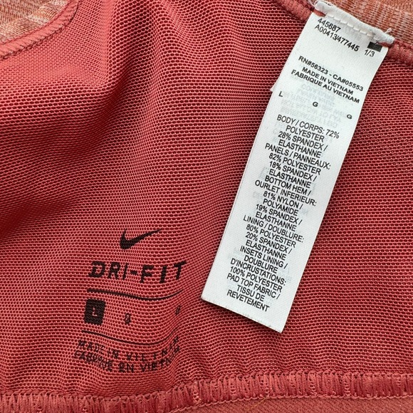 NIKE Women's Large‎ Rust Pink Indy Sports Bra Racerback Medium Support Padded - Picture 4 of 7
